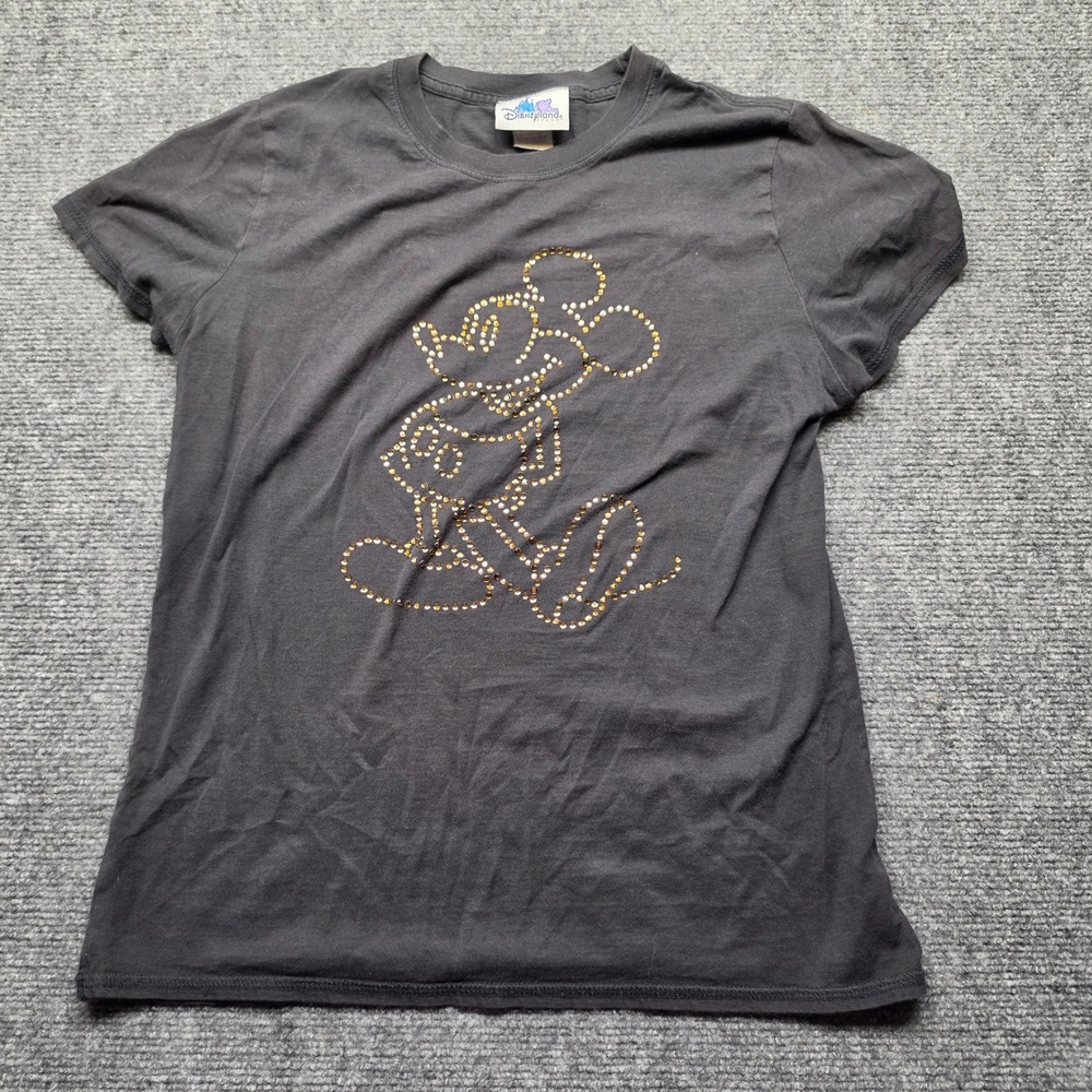 Disneyland Resort 50th Anniversary Mickey Mouse Rhinestone T-Shirt Black Medium